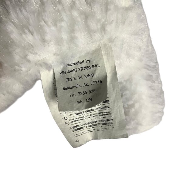 Walmart White Reindeer Plush Red Antlers & Scarf Snowflake Detail 8” Christmas - Picture 3 of 4